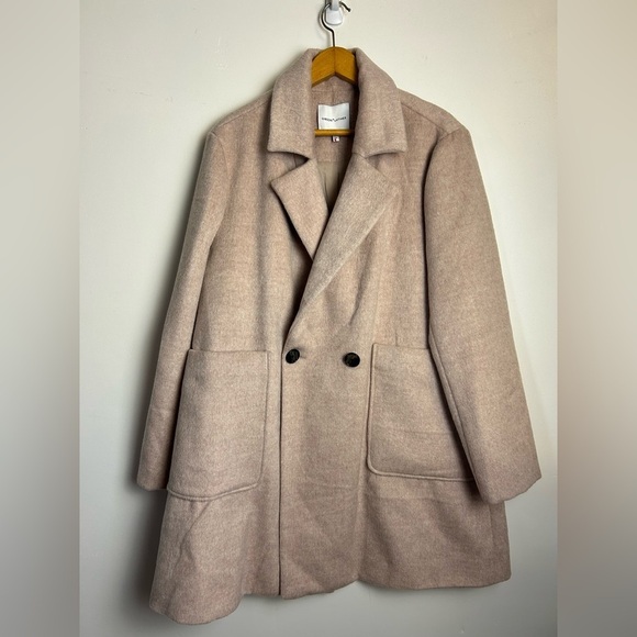 Gibson Latimer Wool Blend Coat XL Double Breasted Tan Brown Old Money Long Lane - Picture 1 of 14